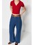 Moda Polo Yaka Örme Slim Slogan Desen Casual Günlük Crop Kısa Kol Bluz 4