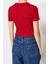 Moda Polo Yaka Örme Slim Slogan Desen Casual Günlük Crop Kısa Kol Bluz 5