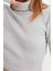 Moda Balıkçı Yaka Örme Slim Düz Desen Casual Günlük Crop Uzun Kol Bluz 2