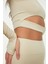 Moda Bisiklet Yaka Örme Fit Düz Desen Sportswear Crop Uzun Kol Bluz 4