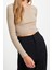 Moda Havuz Yaka Örme Slim Düz Desen Casual Günlük Crop Uzun Kol Bluz 4