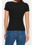 Moda Kalp Yaka Örme Fit Düz Desen Casual Günlük Regular Kısa Kol Bluz 5