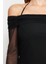 Moda Carmen Yaka Örme Regular Düz Desen Casual Günlük Crop Uzun Kol Bluz 5