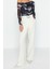Moda Asimetrik Yaka Örme Slim Çiçekli Desen Casual Günlük Regular Uzun Kol Bluz 3