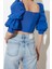 Moda Kare Yaka Dokuma Fit Düz Desen Casual Günlük Crop Truvakar Kol Kol Bluz 5