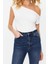 Moda Kayık Yaka Örme Slim Geometrik Desen Casual Günlük Regular Kısa Kol Bluz 2