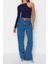 Moda Bisiklet Yaka Örme Slim Düz Desen Casual Günlük Crop Uzun Kol Bluz 3