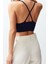 Moda V Yaka Triko Slim Düz Desen Casual Günlük Super Crop Askılı Kol Bluz 5