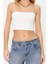 Moda Straplez Örme Slim Düz Desen Casual Günlük Crop Kolsuz Bluz 1