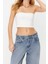 Moda Straplez Örme Slim Düz Desen Casual Günlük Crop Kolsuz Bluz 2