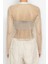 Moda Bisiklet Yaka Örme Regular Düz Desen Casual Günlük Crop Uzun Kol Bluz 5