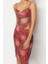 Moda Degaje Yaka Örme Slim Geometrik Desen Casual Günlük Crop Askılı Kol Bluz 3
