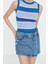 Moda Bisiklet Yaka Triko Slim Çizgili Desen Casual Günlük Crop Kolsuz Bluz 2