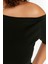 Moda Büyük Beden Devrik Yaka Örme Regular Düz Desen Casual Günlük Crop Kısa Kol Bluz 3