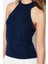 Moda Halter Yaka Triko Fit Düz Desen Casual Günlük Regular Kolsuz Bluz 3