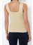 Moda Havuz Yaka Triko Slim Düz Desen Casual Günlük Regular Askılı Kol Bluz 5
