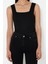 Moda Havuz Yaka Triko Slim Düz Desen Casual Günlük Regular Askılı Kol Bluz 1