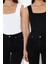 Moda Havuz Yaka Triko Slim Düz Desen Casual Günlük Regular Askılı Kol Bluz 2