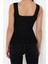 Moda Havuz Yaka Triko Slim Düz Desen Casual Günlük Regular Askılı Kol Bluz 5