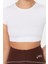 Moda Bisiklet Yaka Örme Fit Düz Desen Sportswear Super Crop Kısa Kol Bluz 1