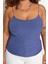 Moda Büyük Beden Kare Yaka Örme Fit Düz Desen Casual Günlük Crop Askılı Kol Bluz 1