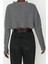 Moda V Yaka Örme Relaxed Düz Desen Casual Günlük Super Crop Uzun Kol Bluz 5