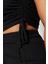 Moda Büyük Beden Bisiklet Yaka Örme Fit Düz Desen Casual Günlük Crop Kolsuz Bluz 4