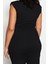 Moda Büyük Beden Bisiklet Yaka Örme Fit Düz Desen Casual Günlük Crop Kolsuz Bluz 5