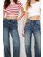 Moda Bisiklet Yaka Örme Slim Çizgili Desen Casual Günlük Crop Kısa Kol Bluz 2