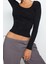 Moda Havuz Yaka Örme Slim Düz Desen Casual Günlük Regular Uzun Kol Bluz 2