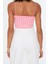 Moda Kare Yaka Triko Slim Renk Bloklu Desen Casual Günlük Super Crop Askılı Kol Bluz 5