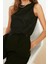 Moda Bisiklet Yaka Dokuma Regular Düz Desen Casual Günlük Crop Kolsuz Bluz 3