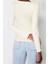 Moda Kare Yaka Örme Slim Düz Desen Casual Günlük Regular Uzun Kol Bluz 5