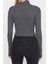 Moda Balıkçı Yaka Örme Slim Düz Desen Casual Günlük Crop Uzun Kol Bluz 5
