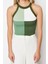 Moda Halter Yaka Triko Slim Renk Bloklu Desen Casual Günlük Crop Kolsuz Bluz 1
