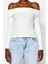 Moda Carmen Yaka Örme Slim Fit Düz Desen Casual Günlük Regular Uzun Kol Bluz 1