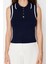 Moda Polo Yaka Triko Regular Renk Bloklu Desen Casual Günlük Regular Kolsuz Bluz 1