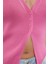 Moda V Yaka Triko Slim Düz Desen Casual Günlük Crop Kolsuz Bluz 4
