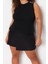 Moda Büyük Beden Bisiklet Yaka Örme Fit Düz Desen Casual Günlük Regular Kolsuz Bluz 1