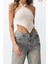 Moda Boyundan Bağlamalı Triko Regular Düz Desen Casual Günlük Super Crop Kolsuz Bluz 3