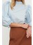 Moda Dik Yaka Dokuma Regular Puantiyeli Desen Casual Günlük Regular Truvakar Kol Kol Bluz 1