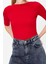 Moda Kayık Yaka Örme Slim Düz Desen Casual Günlük Regular Truvakar Kol Kol Bluz 2
