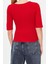 Moda Kayık Yaka Örme Slim Düz Desen Casual Günlük Regular Truvakar Kol Kol Bluz 5