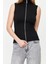 Moda Dik Yaka Örme Slim Düz Desen Casual Günlük Regular Kolsuz Bluz 1