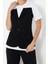 Moda Bisiklet Yaka Örme Slim Fit Renk Bloklu Desen Casual Günlük Uzun Kısa Kol Bluz 2