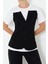 Moda Bisiklet Yaka Örme Slim Fit Renk Bloklu Desen Casual Günlük Uzun Kısa Kol Bluz 4