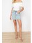 Moda Carmen Yaka Örme Slim Fit Düz Desen Casual Günlük Regular Kısa Kol Bluz 3