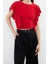 Moda Bisiklet Yaka Örme Slim Düz Desen Casual Günlük Crop Kısa Kol Bluz 3