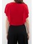 Moda Bisiklet Yaka Örme Slim Düz Desen Casual Günlük Crop Kısa Kol Bluz 5