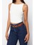 Moda Kayık Yaka Örme Slim Düz Desen Casual Günlük Crop Askılı Kol Bluz 4